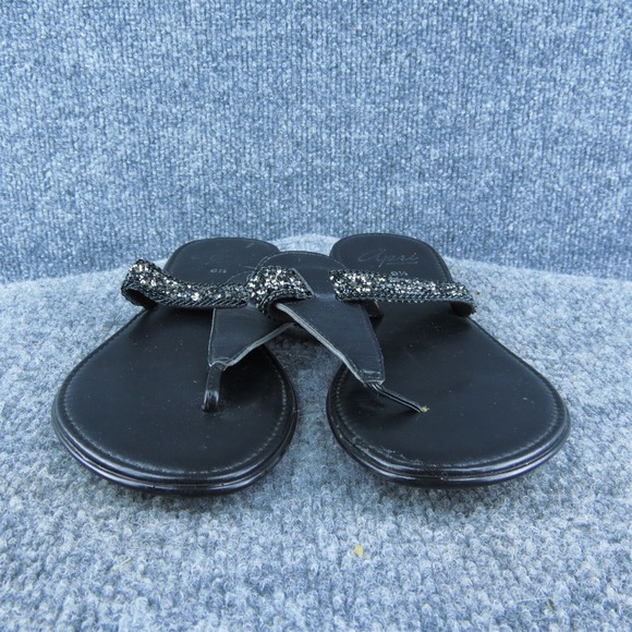 Apri Elie Women‎ Flip Flop Sandal Shoes Black Synthetic Size 9.5 Medium - Picture 2 of 9